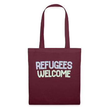 Les réfugiés accueillent rétro - Sac en tissu - bordeaux - Devant