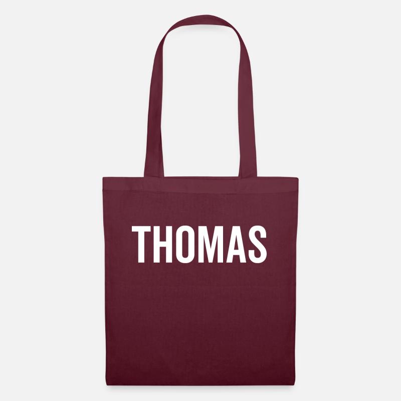 Thomas Custom Name Schriftart Text Geburtstag - Stoffbeutel - Burgunderrot