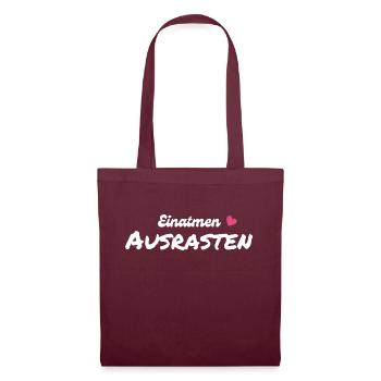 Einatmen Ausrasten - Stoffbeutel - Burgunderrot - Vorne