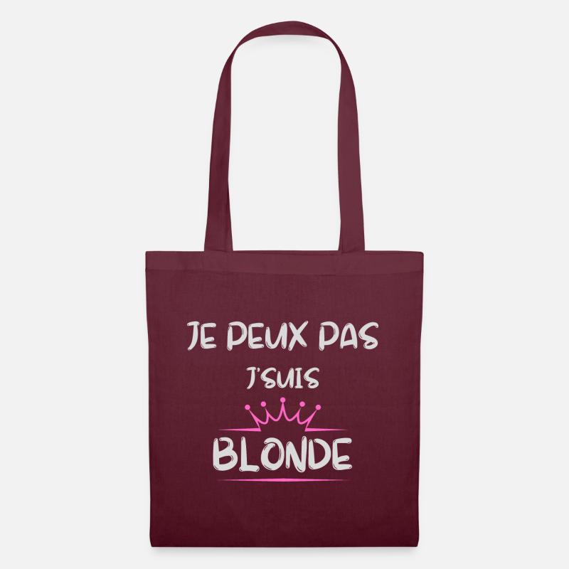 Ich kann nicht, ich bin blond - Stoffbeutel - Burgunderrot