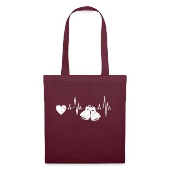 Boxer Martial Arts Heartbeat Boxing Gloves Boxing - Tote Bag - burgundy - Front