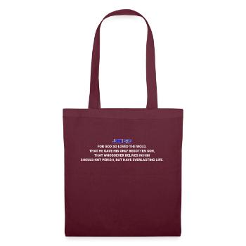 John 3:16 TEXT - Tote Bag - burgundy - Front