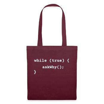 boucle de réflexion excessive drôle codage design cadeau - Sac en tissu - bordeaux - Devant