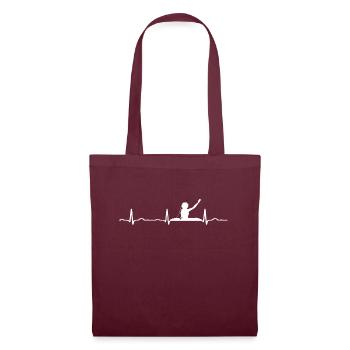 ECG HEARTBEAT DJ white - Tote Bag - burgundy - Front