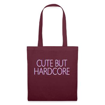 Techno Saying Cute but Hardcore Rave - Tote Bag - burgundy - Front
