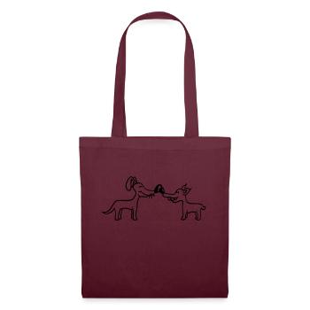 2 Dogs Big Nose Greeting Team Two Friends Crew - Tote Bag - burgundy - Front