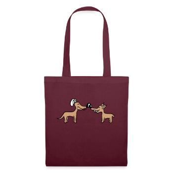 2 Dogs Big Nose Greeting Team Two Friends Crew - Tote Bag - burgundy - Front