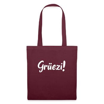 Grüezi - Schweiz - Switzerland - Swiss - Suisse - Tote Bag - burgundy - Front
