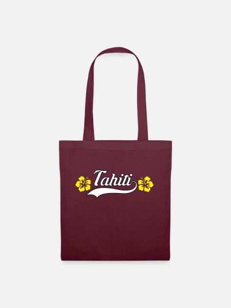 Tahiti hibiscus - Sac en tissu - bordeaux