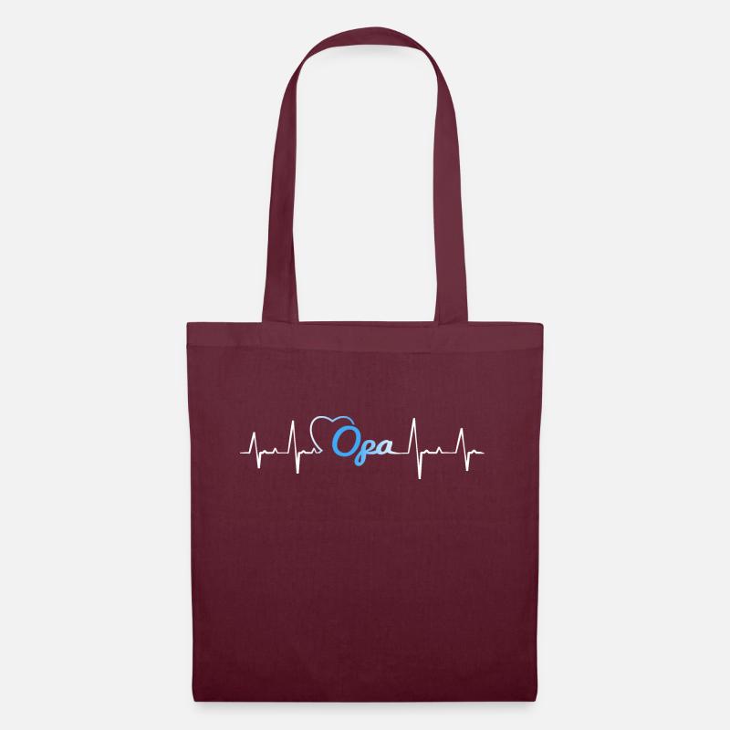 Opa Heartbeat - Stoffbeutel - Burgunderrot