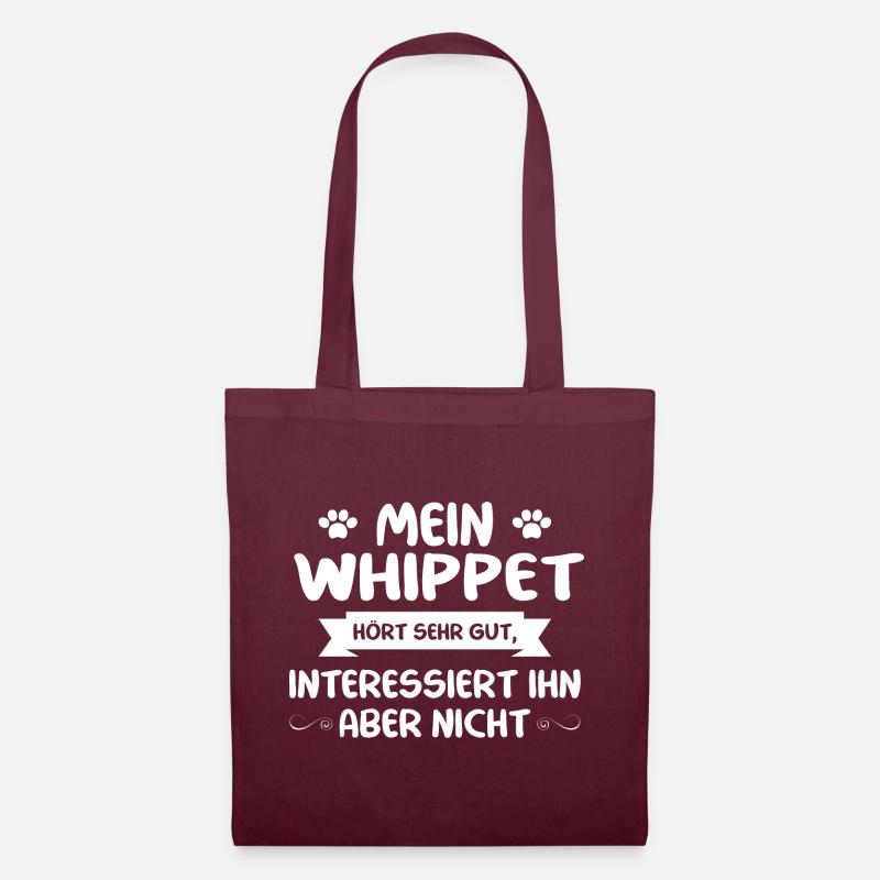 Whippet - Stoffbeutel - Burgunderrot