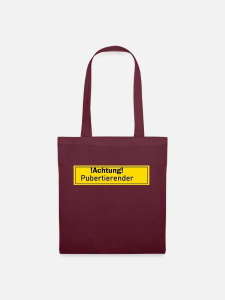 Pubertierender Pubertät Geschenk Geschenkidee Mann - Stoffbeutel - Burgunderrot