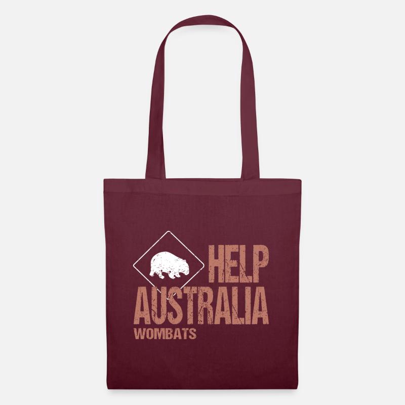 HELP AUSTRALIA WOMBATS - Stoffbeutel - Burgunderrot