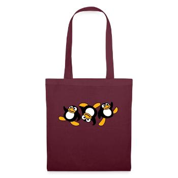 Three Breakdance Penguins Dancing Party Fun Music - Tote Bag - burgundy - Front