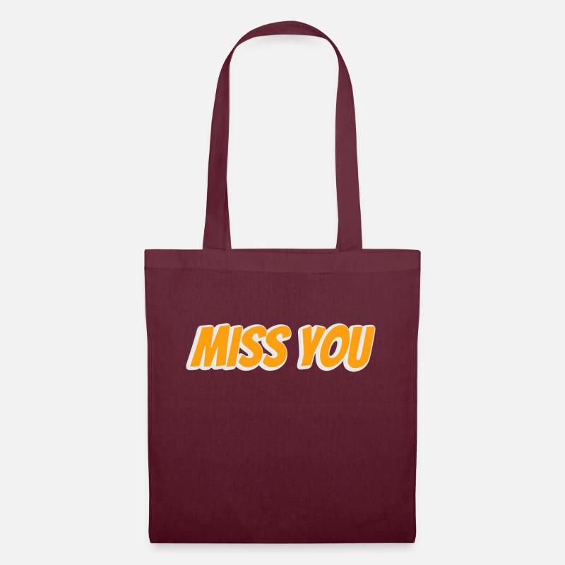 miss you - Stoffbeutel - Burgunderrot