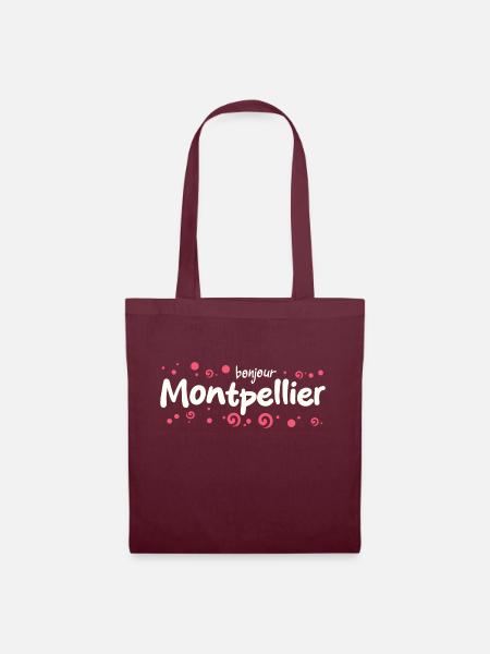 Frankreich Montpellier - Stoffbeutel - Burgunderrot