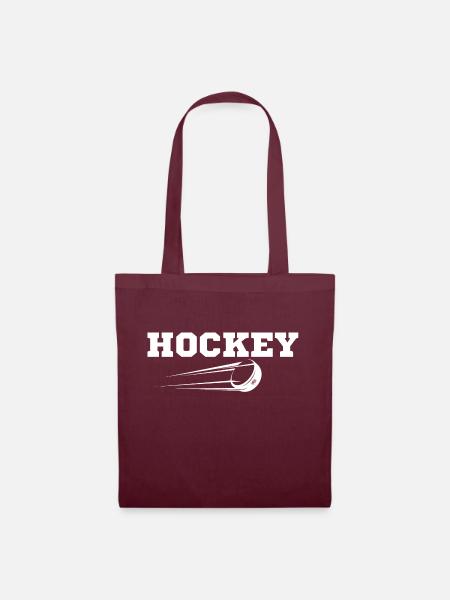 Hockey originelle Geschenkidee - Stoffbeutel - Burgunderrot