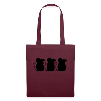 3 souris équipe trois amis fête équipage silhouette - Sac en tissu - bordeaux - Devant