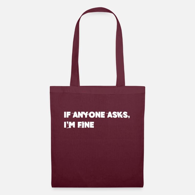 I'm Fine - Tote Bag - burgundy