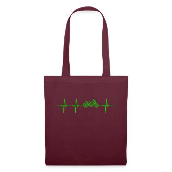Motorcycle Motorsport Heartbeat ECG Motorbike - Tote Bag - burgundy - Front