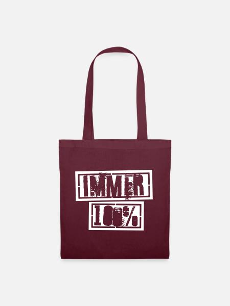 IMMER 100% - Stoffbeutel - Burgunderrot