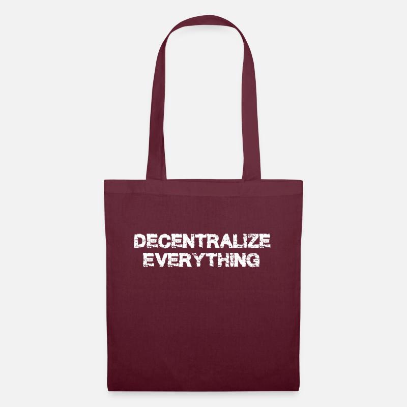 decentralize evrything bitcoin crypto - Sac en tissu - bordeaux