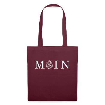 MOIN avec ancre maritime, blanc - Sac en tissu - bordeaux - Devant