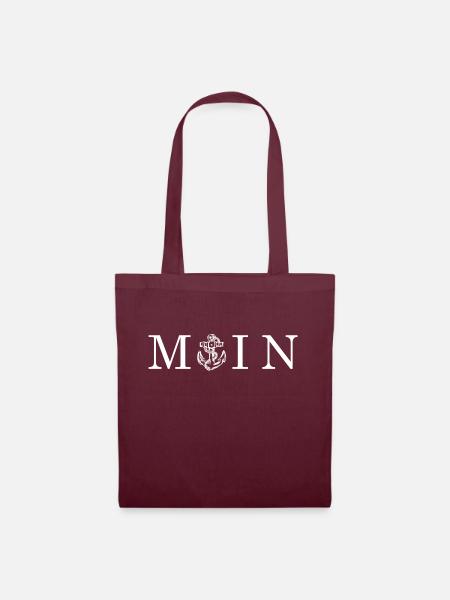 MOIN with maritime anchor, white - Tote Bag - burgundy