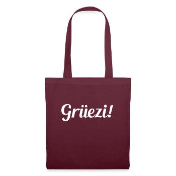 Grüezi - Schweiz - Switzerland - Swiss - Suisse - Sac en tissu - bordeaux - Devant