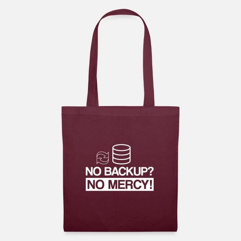 No Backup No Mercy - Kein Backup Kein Mitleid - Stoffbeutel - Burgunderrot