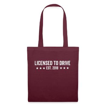 Permis de conduire est. 2018 - Sac en tissu - bordeaux - Devant