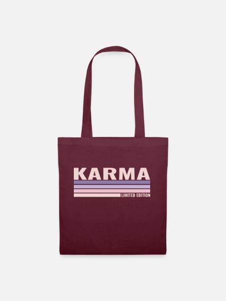 Karma Limited Edition Spruch - Stoffbeutel - Burgunderrot
