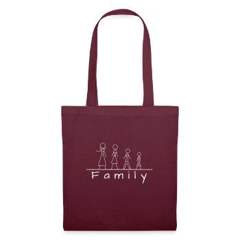 Stick figure family - Tote Bag - burgundy - Front