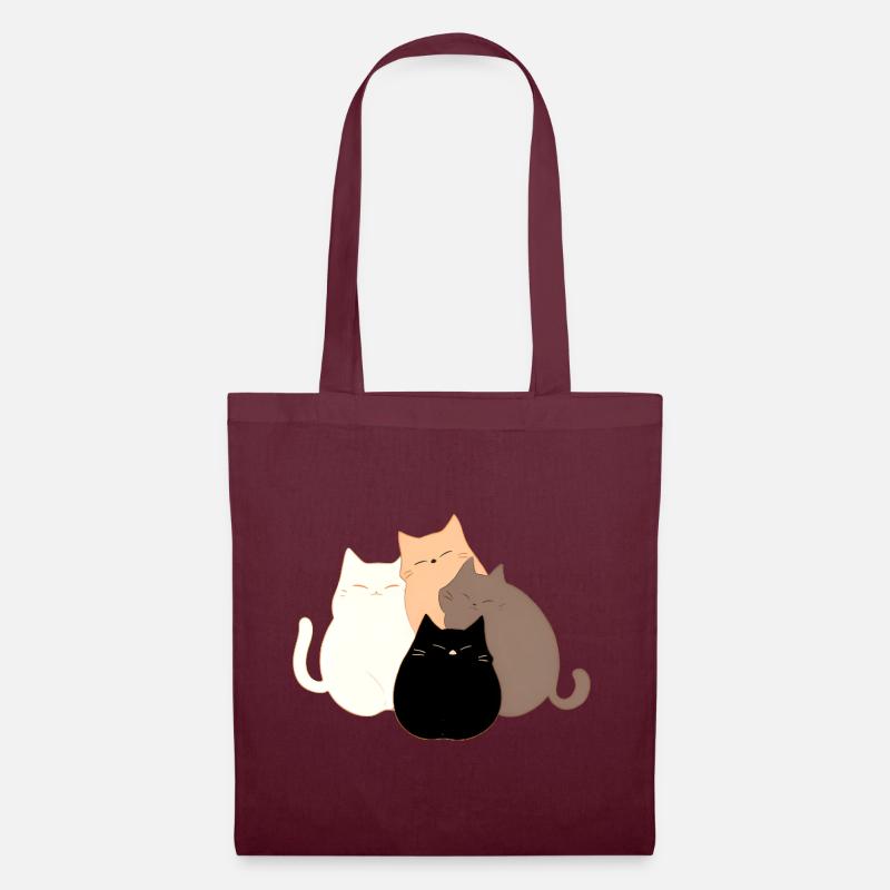 4 Cats - Stoffbeutel - Burgunderrot