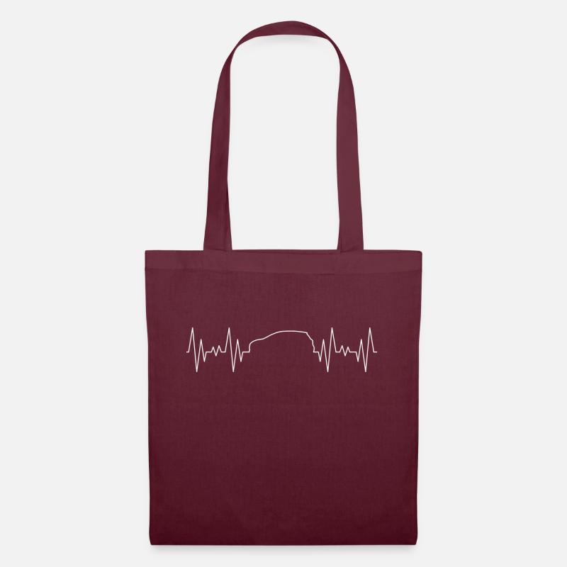 Elektroauto Heartbeat EKG-Design - Stoffbeutel - Burgunderrot