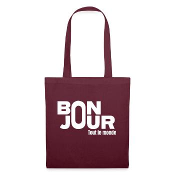Bonjour tout le monde - Sac en tissu - bordeaux - Devant