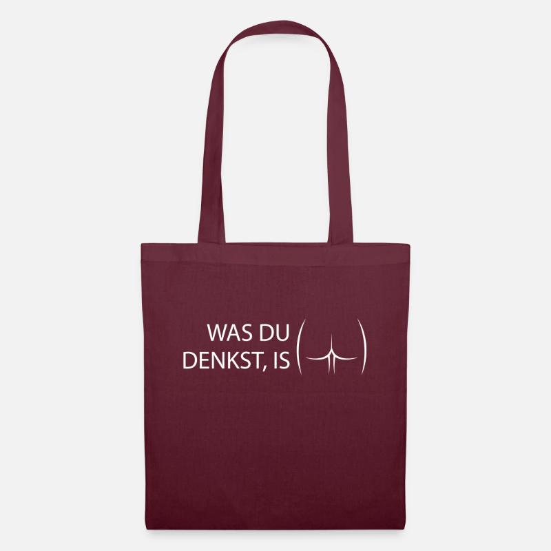 was du denkst is oasch - Stoffbeutel - Burgunderrot