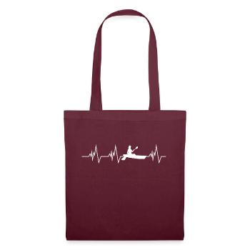 Paddling, Canoe, Heartbeat, Kayak - Tote Bag - burgundy - Front