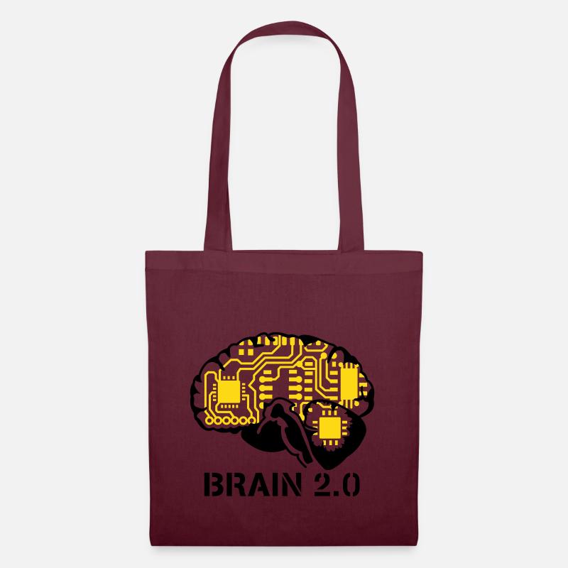 brain 2.0 - Tote Bag - burgundy