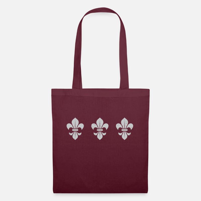 Fleur de Lys / 3 - Sac en tissu - bordeaux