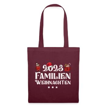 WEIHNACHTSOUTFIT FAMILIE RENTIER GRAFIK - Stoffbeutel - Burgunderrot - Vorne