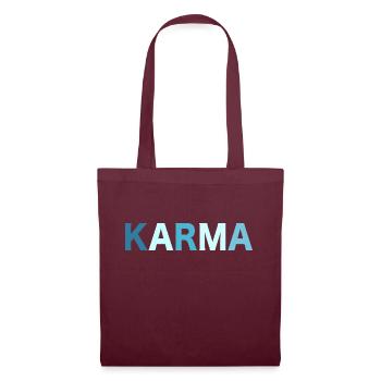 Karma Retro Schriftzug - Stoffbeutel - Burgunderrot - Vorne