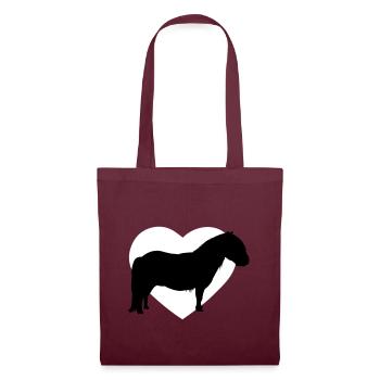 I love ponies I love Shetty I love horses I heart - Sac en tissu - bordeaux - Devant