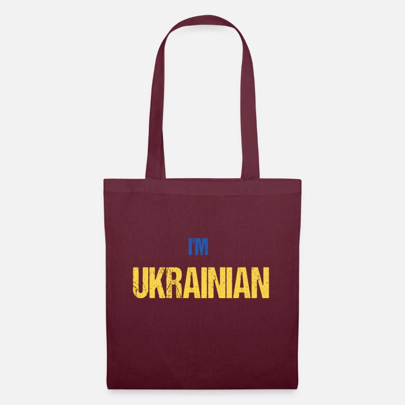 Je suis ukrainien - en couleur de drapeau - Sac en tissu - bordeaux