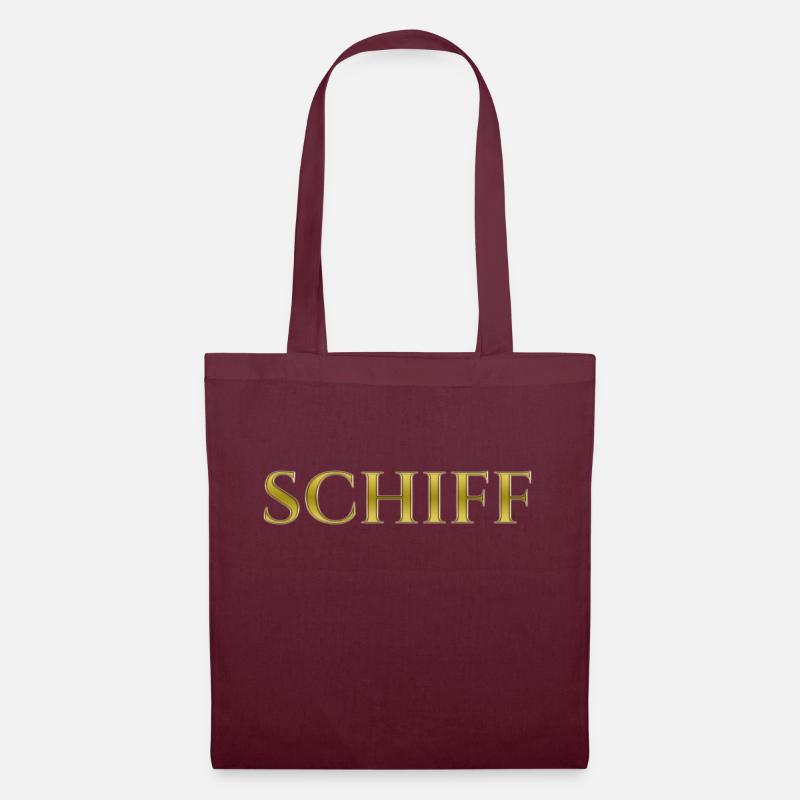 Schiff - Stoffbeutel - Burgunderrot