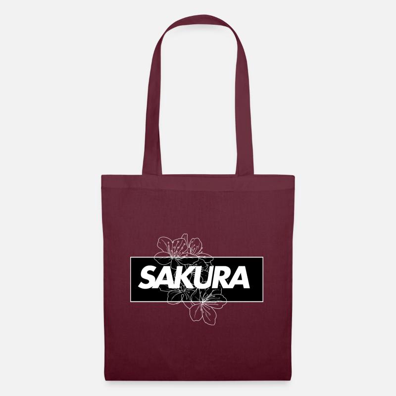 SAKURA Kirschblüte - Stoffbeutel - Burgunderrot