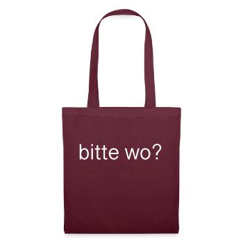 bitte wo? - Stoffbeutel - Burgunderrot - Vorne