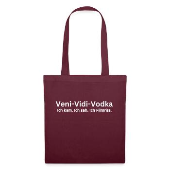 veni vidi Wodka - Stoffbeutel - Burgunderrot - Vorne