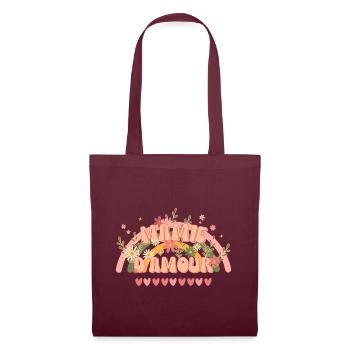 Fête des grands-mères Mamie d'amour style groovy - Sac en tissu - bordeaux - Devant