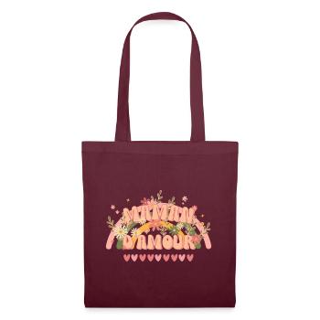 Fête des mères Maman d'amour style groovy original - Sac en tissu - bordeaux - Devant